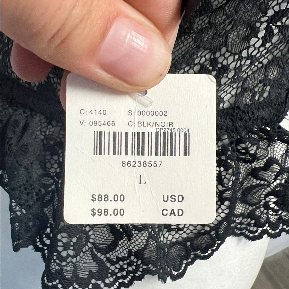 Anthropologie Lace Scallop Corset Tank Black L - Picture 6 of 10